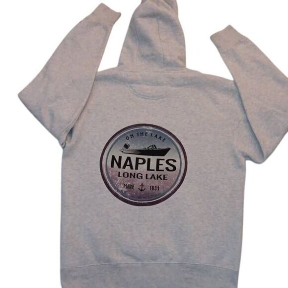Blue 84 Naples Long Lake Hoodie  Size Medium  PTP 22" Length 27" Color Grey  55% - Picture 2 of 6